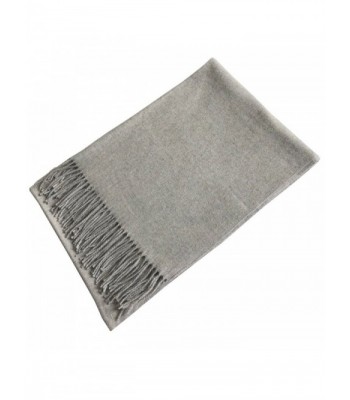 ANQILA Stylish Warm Soft Wool Blend Winter Tassels Shawl Wrap Large Blanket Scarf - Light Gray - C41868HXWN6
