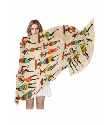 LORVIES Retro Beautiful African Women Silk Scarf Lightweight Long Scarf Shawl Wrap for Women - CL187E8EXM4