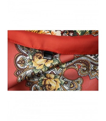 Female Square Inches Flowers Pattern in Fashion Scarves