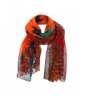 Ocean Coral Fish Summer Scarf - Orange - C111YAJ3KOL