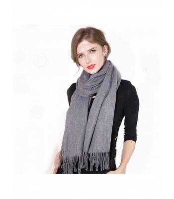 Zegailian Women Wraps Winter Warm Cashmere Imitation Solid Color Fashion Scarves - Dark Gray - CK186XMTYR9