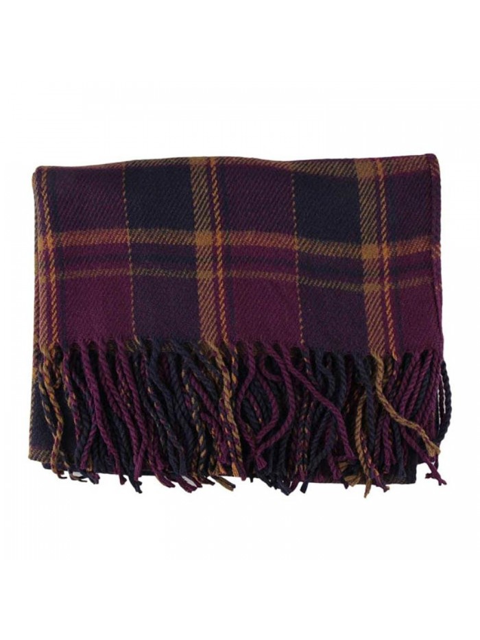 Creazy Fashion Women Winter Infinity Blanket Oversized Shawl Plaid Check Tartan Scarf Wrap - Purple - C6127CG4AT7