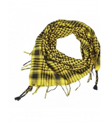 Wenjuan 1PC Unisex Fashion Women Men Arab Shemagh Keffiyeh Palestine Scarf Shawl Wrap - Yellow - CB186R0HCMK