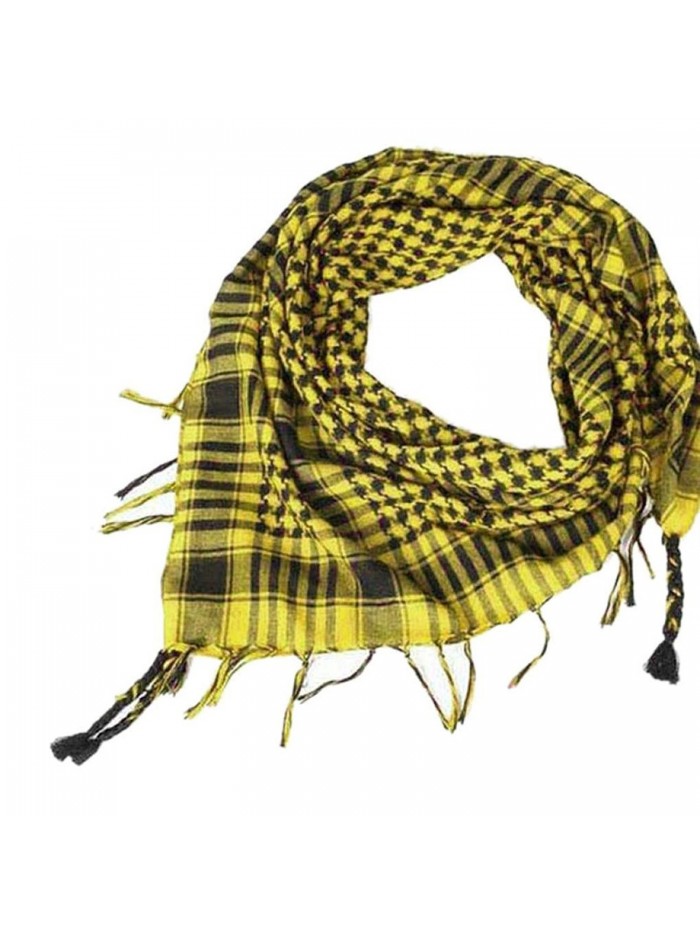 Wenjuan 1PC Unisex Fashion Women Men Arab Shemagh Keffiyeh Palestine Scarf Shawl Wrap - Yellow - CB186R0HCMK