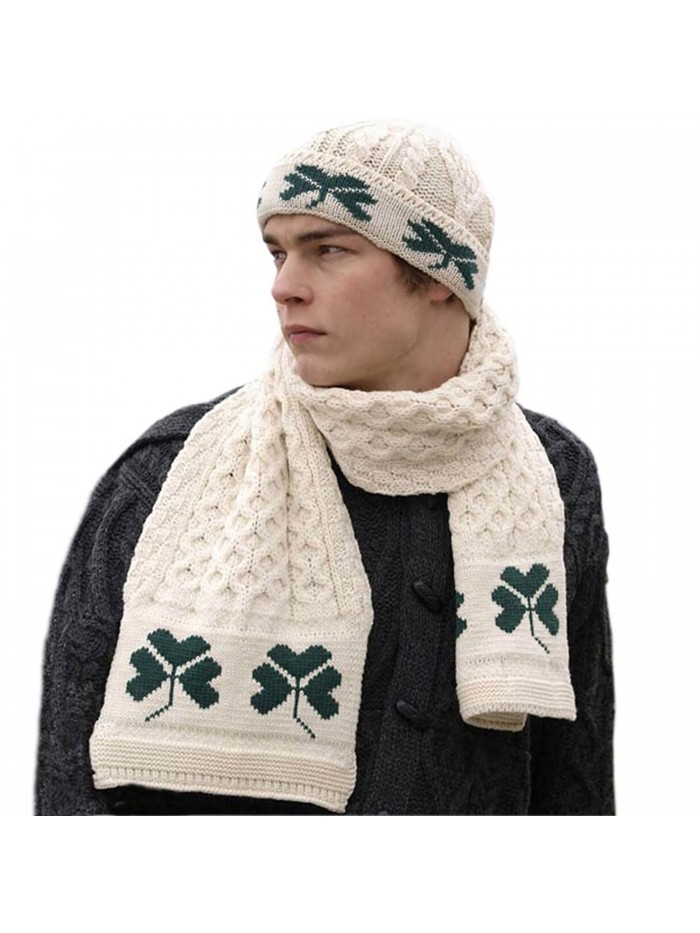 Shamrock Wool Scarf & Hat Set- 100% Irish Wool- One Size Fits All - C612NTI6PLP