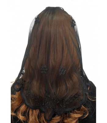 Anna Veils Chapel Catholic Church Mass Veil Spanish Lace Mantilla - Black Agnes - C212C3GLWJN