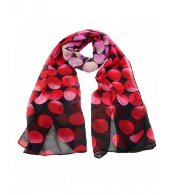 Women Chiffon Dotted Print Scarves Wraps Vovotrade - Red - CK1293FTKSH