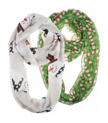 Vincent Elegant Infinity Christmas Snowman - Christmas Gray Snowman and Green Candy Cane - C1188XORNG5