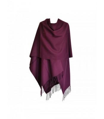 Toutacoo- Large Women's Poncho with Tassels- Ruana. Made In France. - 06-purple - CU110B5JO03