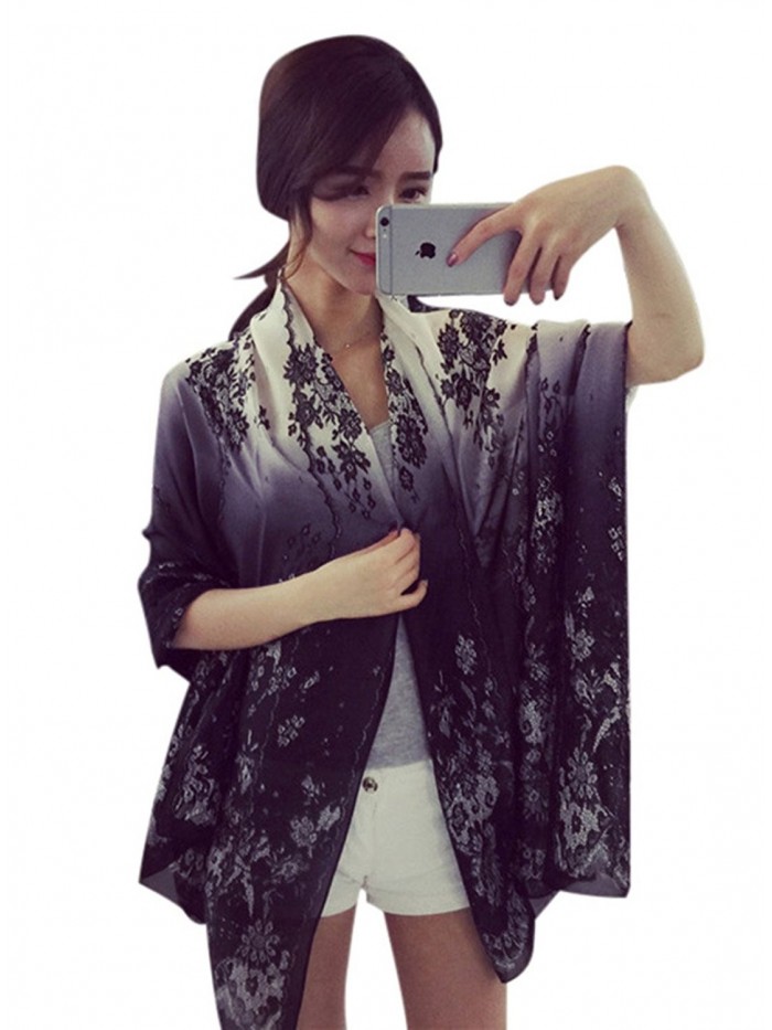 JD SUITCASE Fashion Lace Print Shawl Wrap Lightweight Scarves For Women - CU12O53TKF3