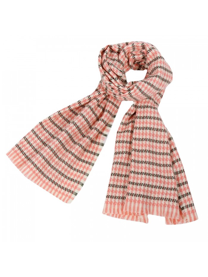 Tartan Blanket Scarf Wrap Shawl Houndstooth Cashmere Scarf - Pink - C3186WQM4OW