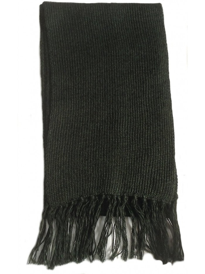 Alpakaandmore Unisex Alpaca Wool Fringed Scarf 63x4.72 - Black - CJ125HEARXT