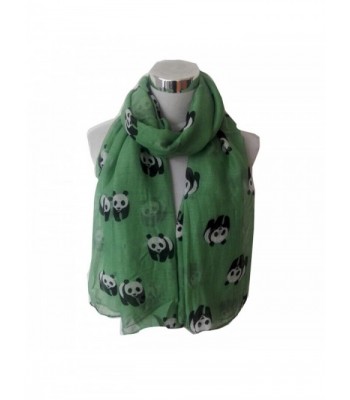 Wensltd Clearance Women Cute Panda Print Scarf Wraps Shawl Scarf - Green - CS129UUTAX9