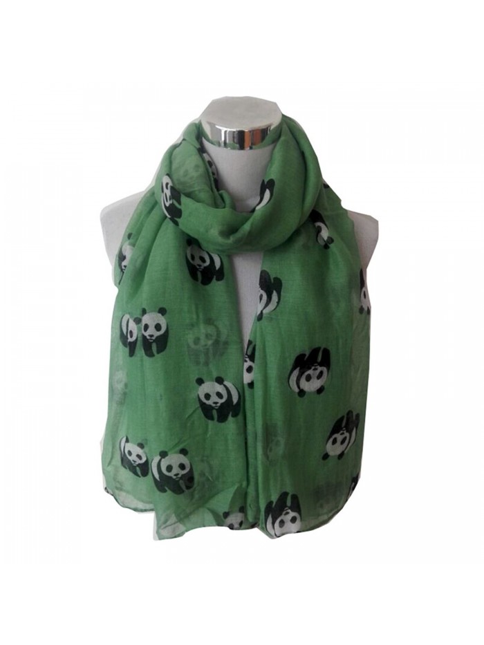 Wensltd Clearance Women Cute Panda Print Scarf Wraps Shawl Scarf - Green - CS129UUTAX9