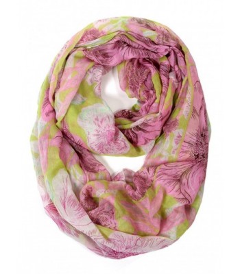 Scarfand Spring Floral Bloom Infinity Scarf - Yellow/Pink - CM11XOG6G7P