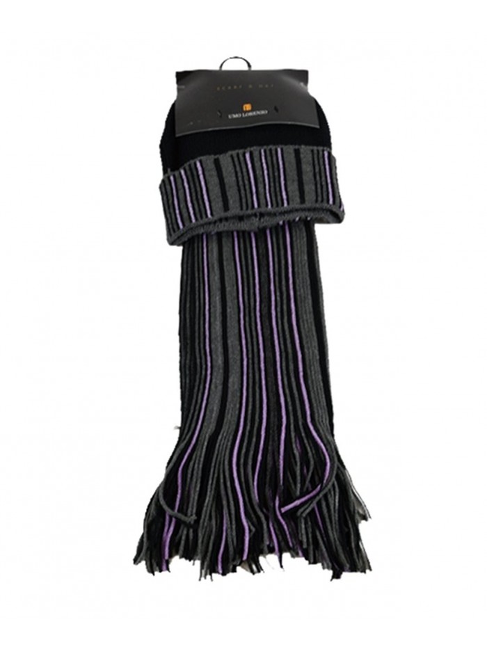 New Unisex Black And Grey Acrylic Winter Set Scarf And Hat - SCFH211 - C4125MGVXFJ