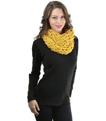 ToBeInStyle Women's Yarn Braided Snood - Mustard - C612N7EGUSH