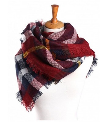 Amberzina Amberzina Women's Fall&Winter Warm Plaid Tartan Scarf Shawl - Red-plaid - C9186S4XLAL