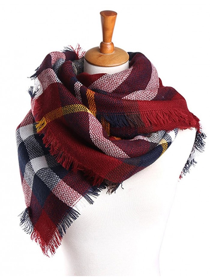 Amberzina Amberzina Women's Fall&Winter Warm Plaid Tartan Scarf Shawl - Red-plaid - C9186S4XLAL