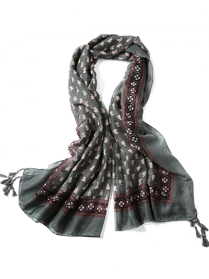 Veniroc Women Scarf Lightweight Cotton Scarves - Fashion Tassel Shawl Wrap - Malachite Green - C012NV6PIBE