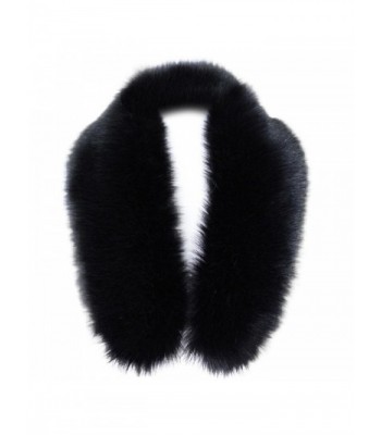 TONSEE Women's Winter Fashion Faux Fox Fur Collar Scarf Shawl Collar - Black - CA12N3CNDNH
