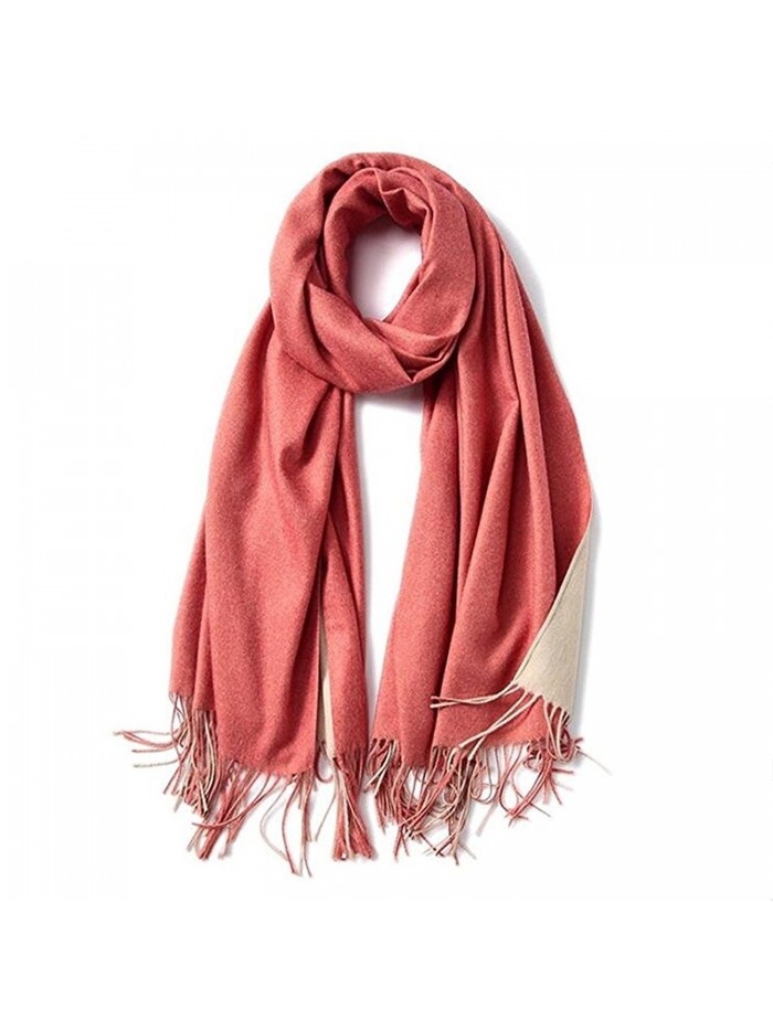 Large 79"x28" Women Soft Cashmere Shawls Wool Wraps Fashion Stole Scarf - Blush - CK1879TURDW