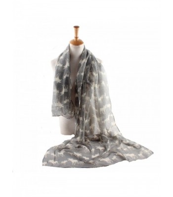 ctshow Milu deer Print Voile Print Scarf Fashionable Women Scarves shawl - Gray - CB183NHCROQ