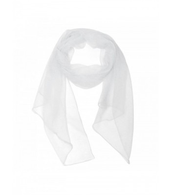 Wrapables Solid Color 100% Silk Long Scarf- White - CX11JSQUTVT