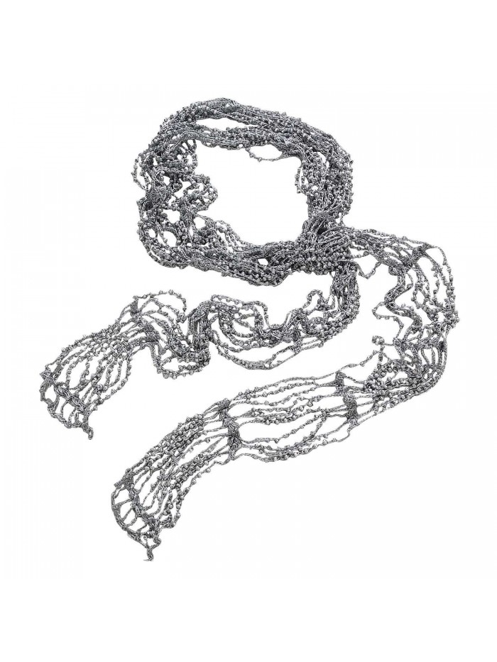 Crocheted And Beaded Scarf 'Crochet Necklace Scarf' - C012N8ZG6EQ