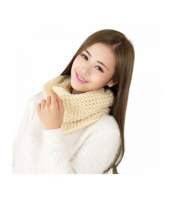 BININBOX Women's New Korean Style Soft Warm Infinity Circle Scarf - Beige - CJ11PPLFSZX