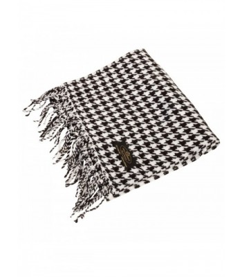 SilverHooks Soft & Warm Pattern Cashmere Scarf w/ Gift Box - Black/White Houndstooth - C511DMZJAO3