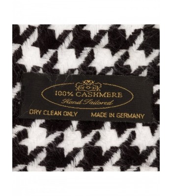 SilverHooks Cashmere Scarf Black Houndstooth in Wraps & Pashminas