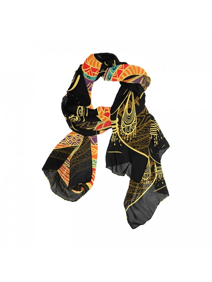 DEYYA Women's Silk Scarf Scarves African Art Women Beach Sunscreen Shawl Wraps - CG187EAAA2G