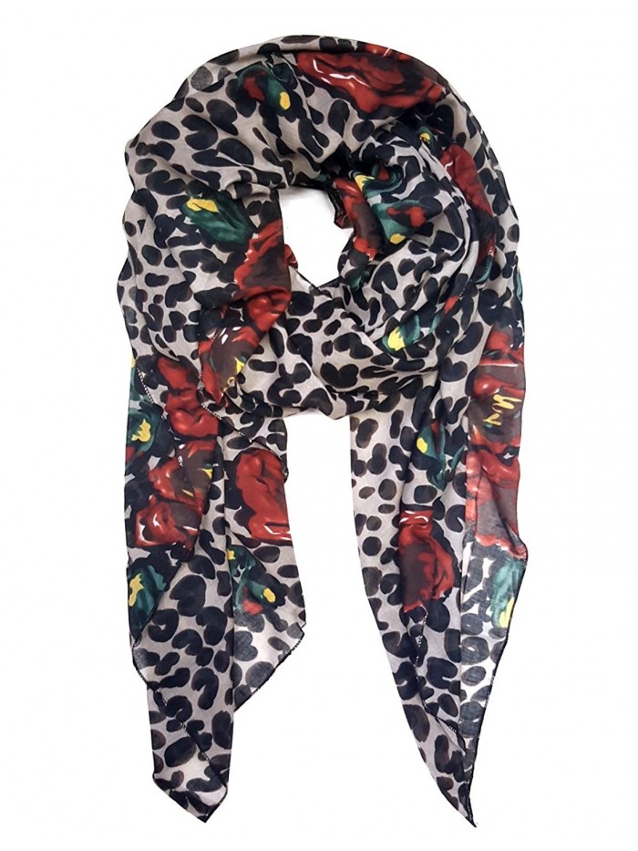 Leopard Creation Shawl Scarf - Flower Leopard - C912N2WLLDD