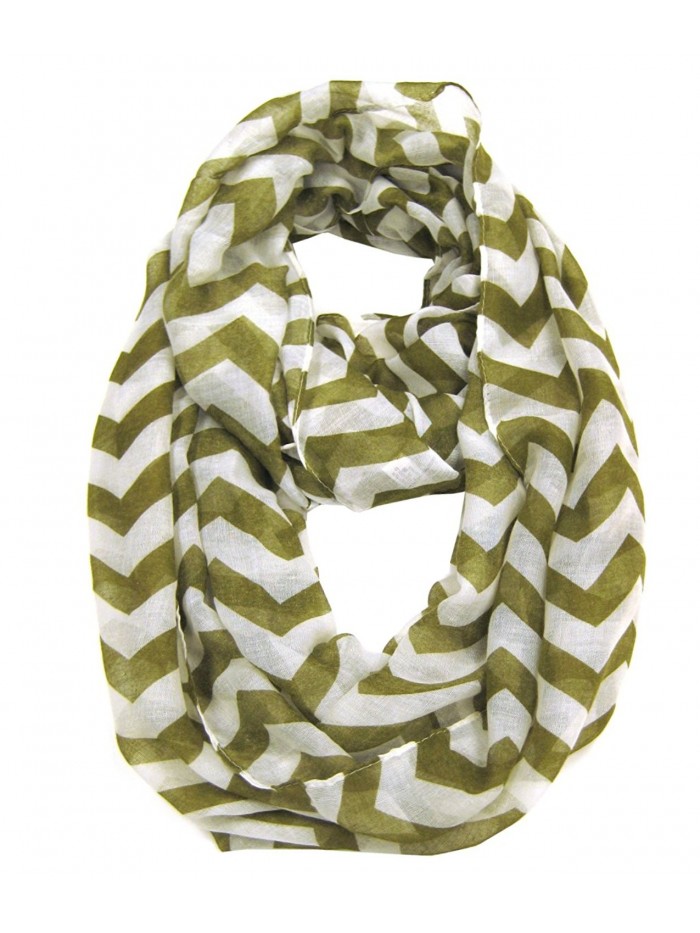 Modadorn Accessories Nautical Lightweight Chevron Infinity Scarf - Khaki - CM11DXJG2NL