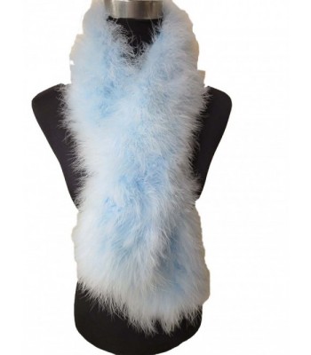 Real Ostrich Feather Fur Scarf Warm fluffy - Light Blue - CJ185UKRIWY