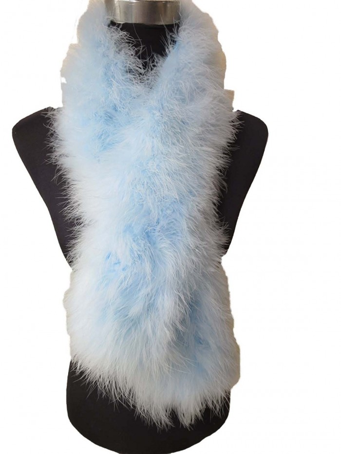 Real Ostrich Feather Fur Scarf Warm fluffy - Light Blue - CJ185UKRIWY