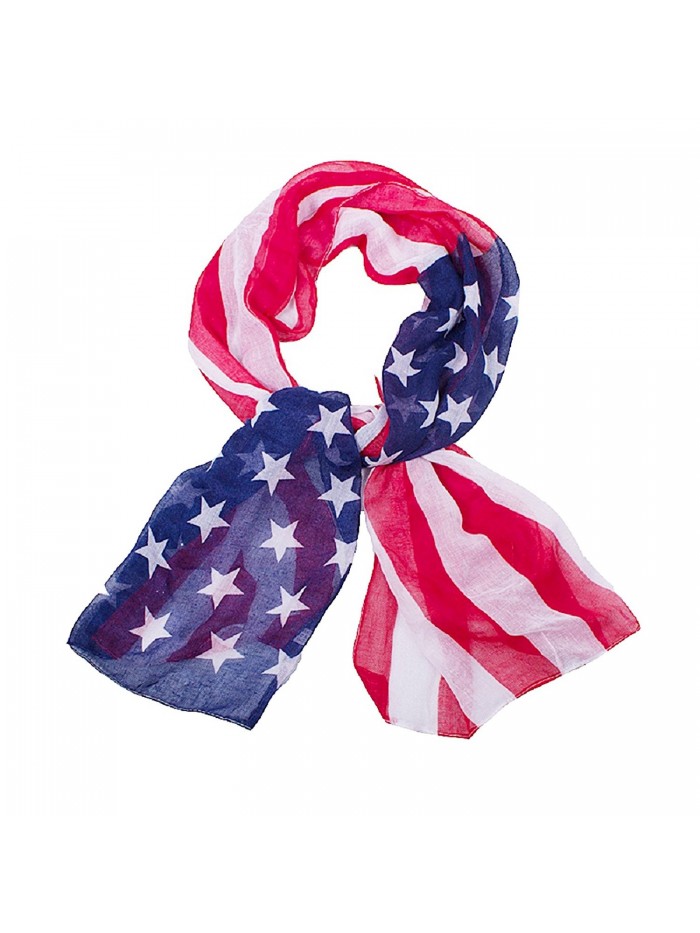 Patriotic American Flag Pattern Womens Scarf - Flag1 - CW12EN27FAJ