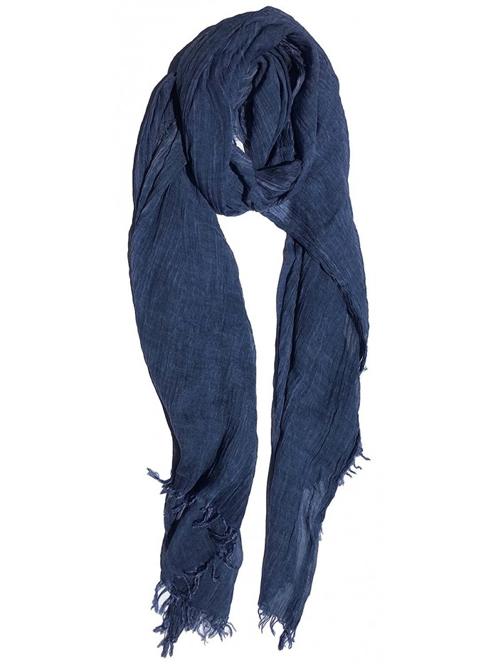 Colby&Co 100% Pure Natural Cotton- No Synthetic Fibers- Unisex- Scarves - Multi Colors/Styles - Chambray Blue - CZ185EK9AQL