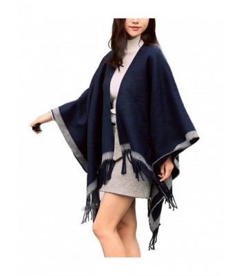 Moxeay Unisex Blanket Oversized Scarf Wrap Shawl Plaid Cozy Checked Pashmina - 1761-navy - CQ12N5PH58I