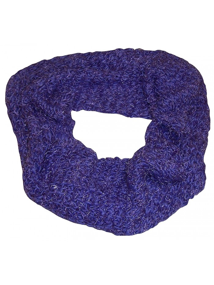 N'Ice Caps Womens Iceland Yarn And Feather Circle Infinity Scarf - Purple - C6124NDHS47