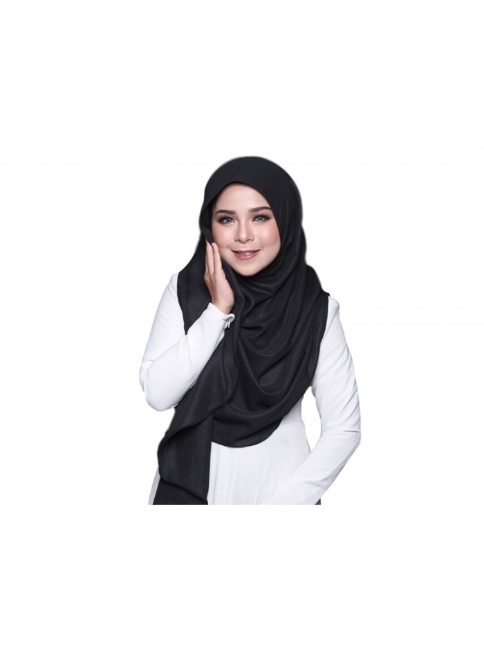 Fyka Instant Ready to Wear Hijab Shawl Scarf Elegant Style for Muslim Islamic Ladies Multicolor - Black - CP189Z0UX8E