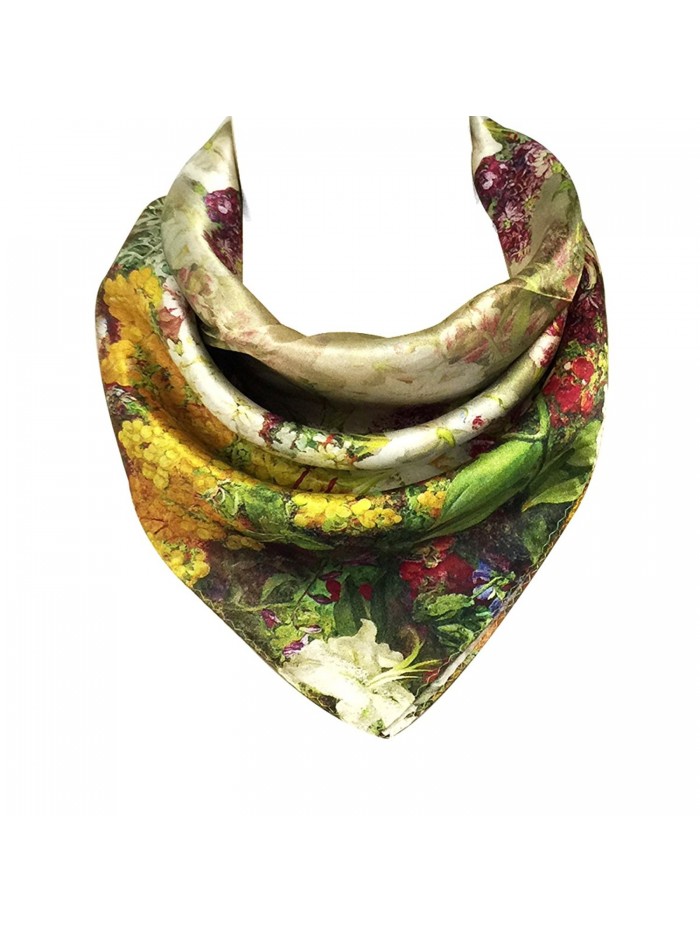 Allydrew Charmeuse Silk Neckerchief Square Scarves- Romance - CJ11ZDW0GJH