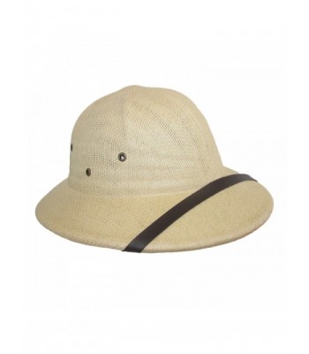 Twisted Toyo Straw pith Safari Helmet Hat - Natural - CK11XSLV3AZ