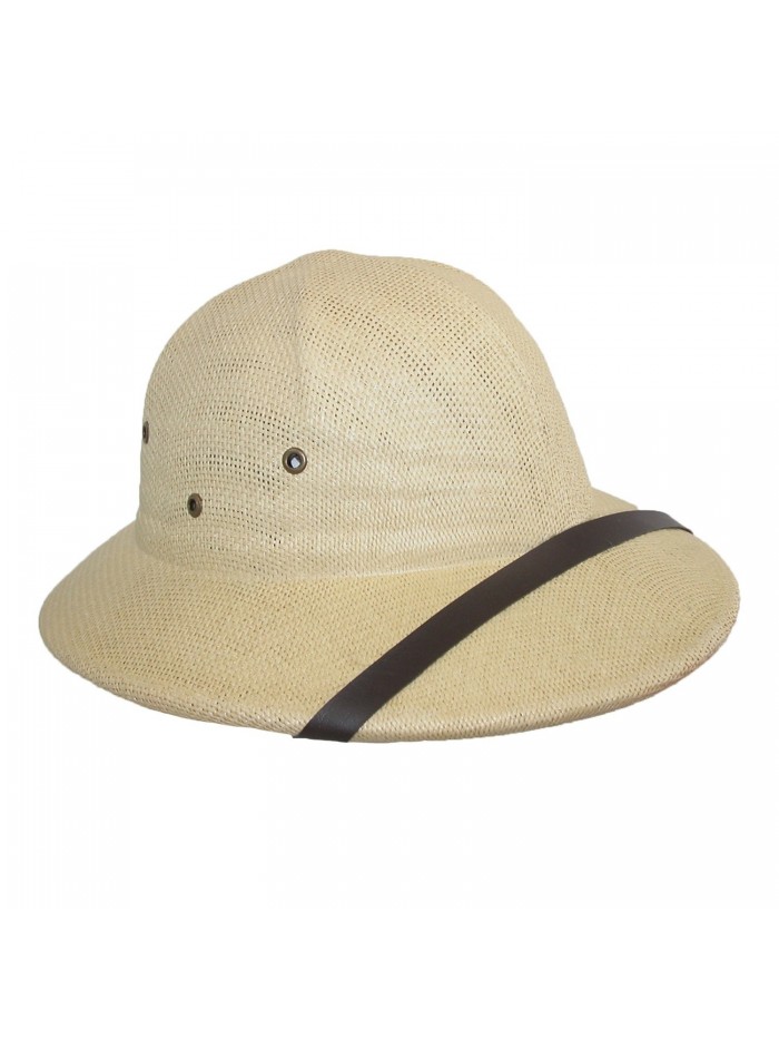 CTM Twisted Toyo Straw pith Safari Helmet Hat - Natural - CK11XSLV3AZ