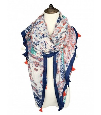 DOCILA Pretty Flowers Shawl- Ladies Wrap Scarf For Travelling or Office Use - White - CF17YHEO53C