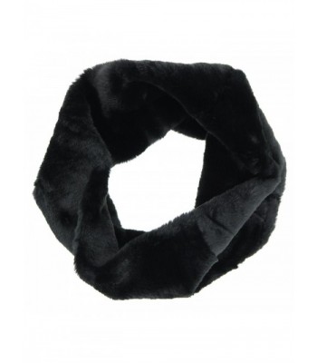 Elegant Essence Fluffy Faux Fur Tube Neck Warmer Scarf - Black - CH187IYLDTG