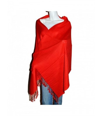 SCARF_TRADINGINC Twill Pashmina / Shawl / Wrap / Stole / Scarf - Red - C911EH0BTF1