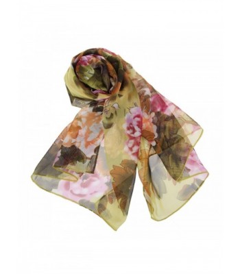 ChikaMika Chiffon Scarves Lightweight Green