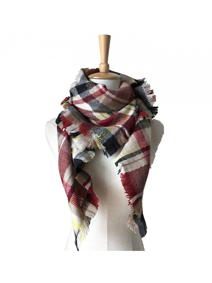 Abclothing Family Match Scarf Plaid Blanket Shawls for Adult and Kids - Blackclaret - C41883TH0GU